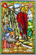 Szent László ólomüveg ablak