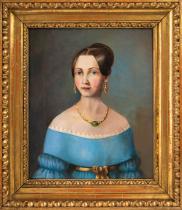 Unknown 19th century painter: Biedermeier female portrait