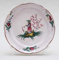 Fajansz tányér, Strassburg, XIX. század